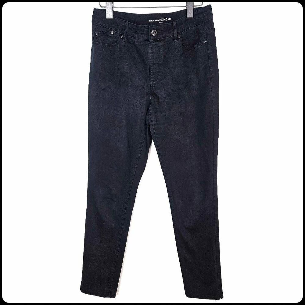 CHICO'S Platinum Jegging Black Wash High Rise Tapered Leg Jeans Size: 0.5 (XS 6)